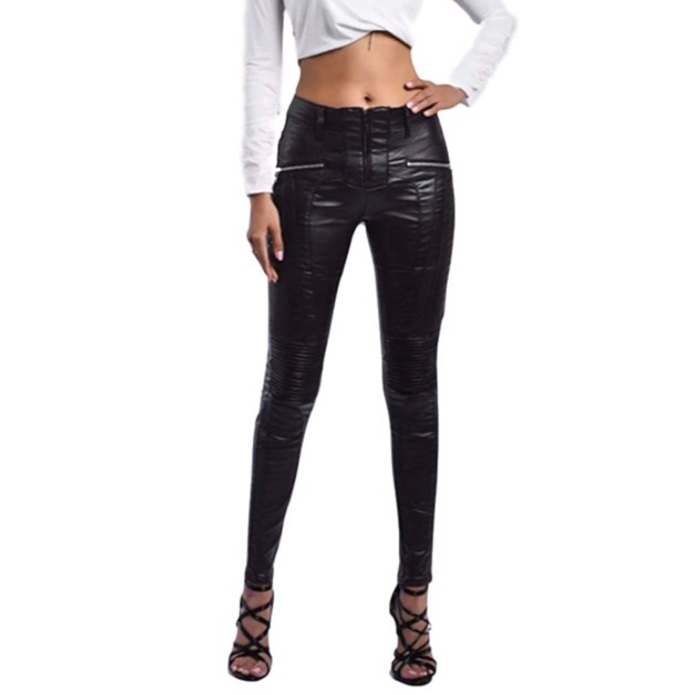 Black Faux Leather Skinny Pant